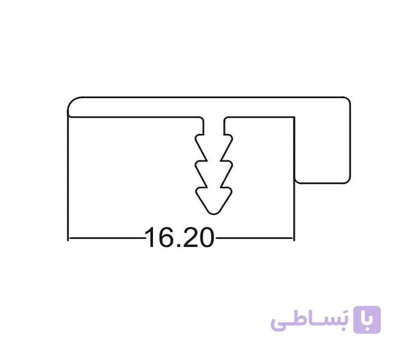 پروفیل دور درب 1.6 سانتی متر آلومینیومی مشکی آنودایز LL با عرض 3 متری فانتونی کد I010