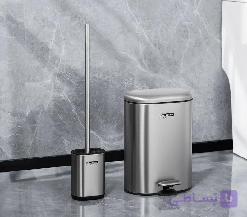 ست سطل زباله و براش سیلیکونی HTN مدل HTB031