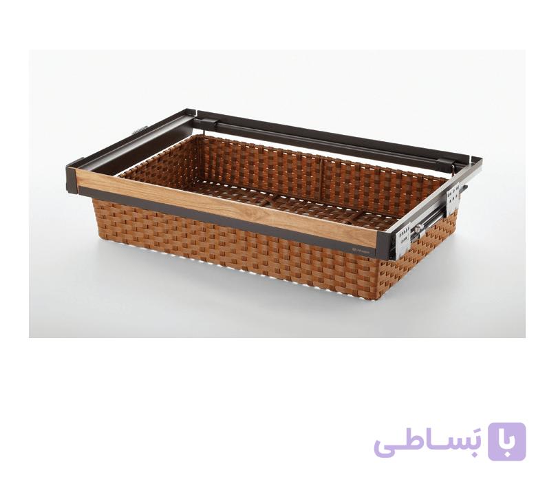 سبد حصیری ریلی داخل کمد با فرانت چوب Neka Wood Series یونی هوپر کد WS4141 — تصویر 1