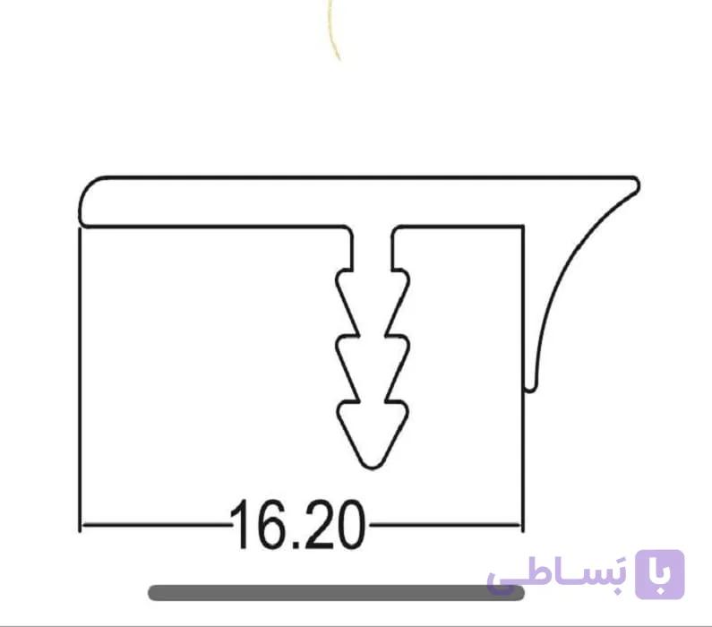 پروفیل دور درب 1.6 سانتی متر آلومینیومی مشکی آنودایز LR با عرض 3 متری فانتونی کد I030