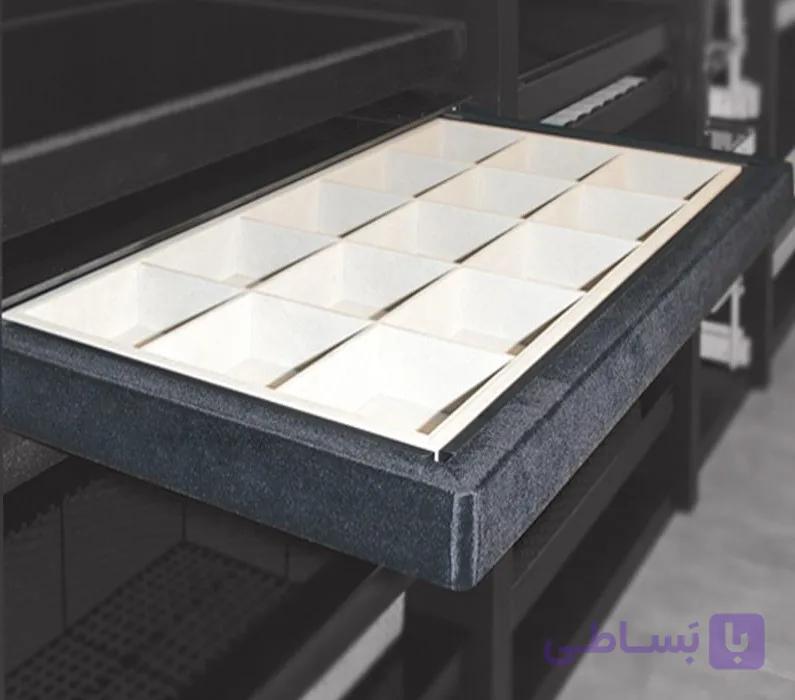 سینی مشبک ریلی جای کمربند و کراوات رنگ مشکی مخمل سایز 120 فانتونی کد J316
