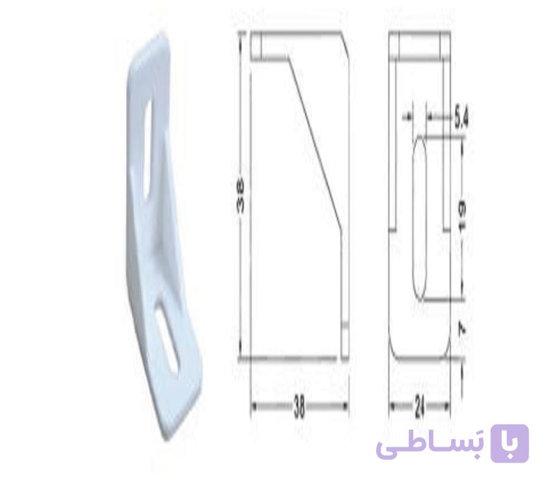 گونیا مثلثی مدل J9 دو پیچ ریگلاژی رنگ سفید فانتونی کد M156
