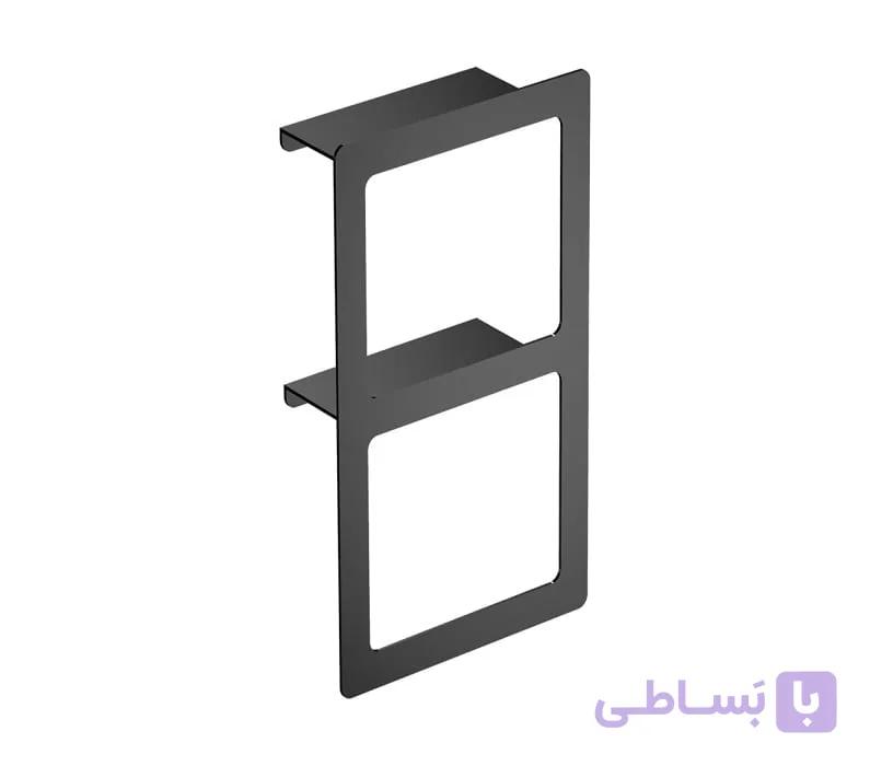 شلف حمام دو طبقه فلت پیچی رنگ مشکی مات سری B فانتونی کد S015