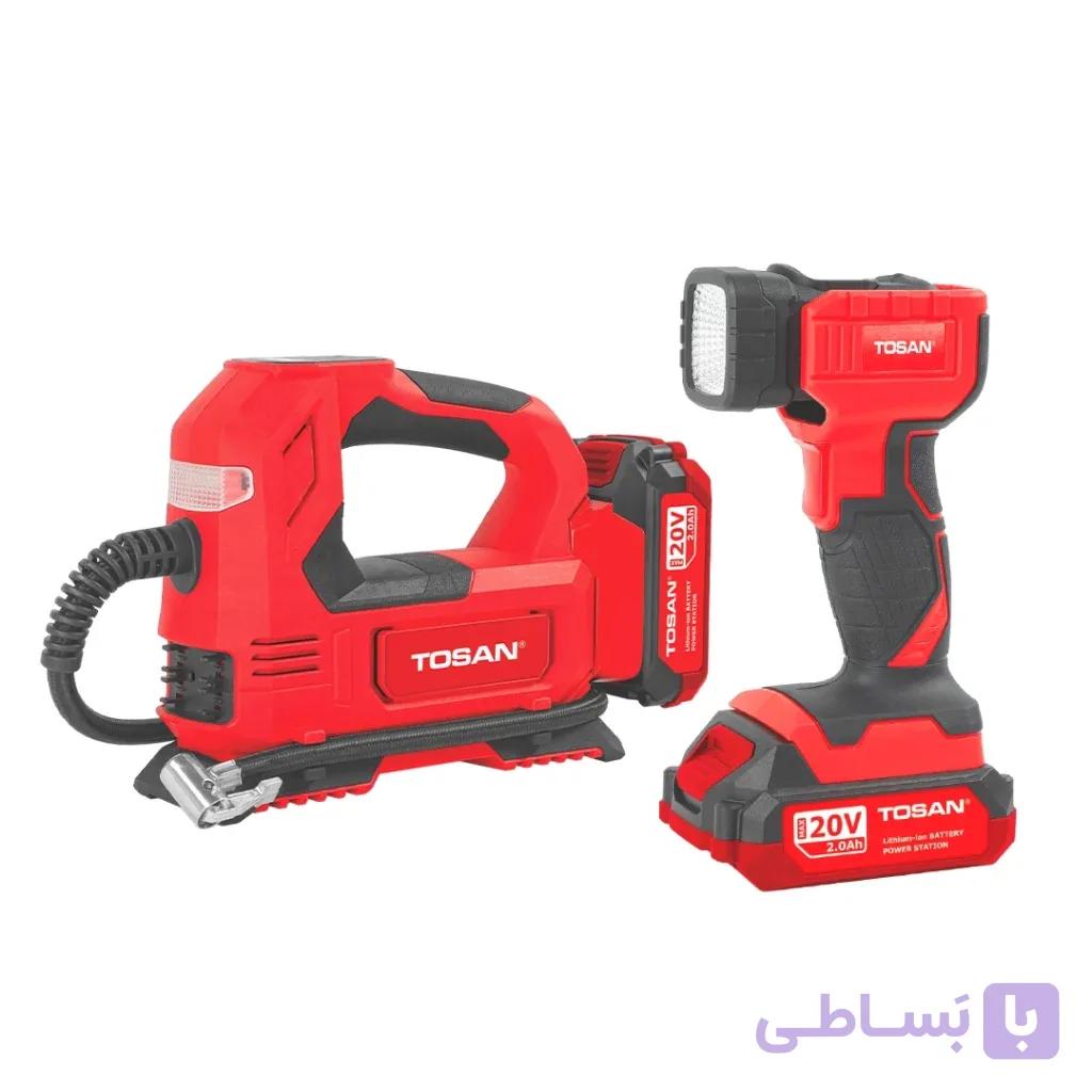 کیت کمپرسور فندکی و چراغ قوه شارژی توسن مدل 9799K — تصویر 1