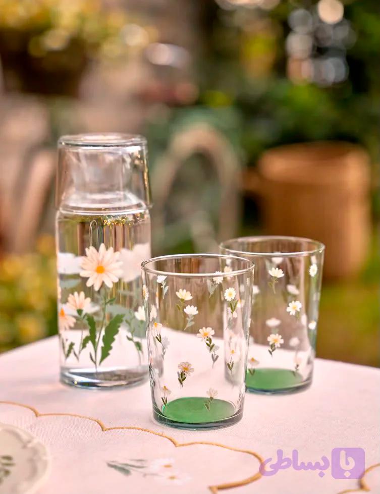 پارچ لیوان شیشه ای شب