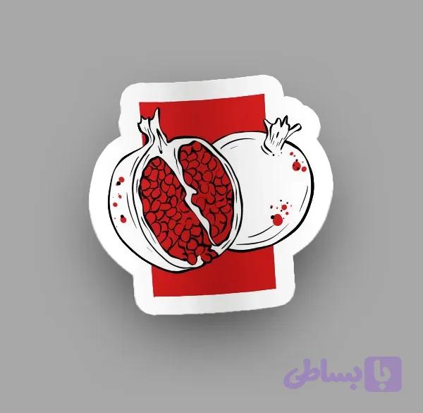 استیکر یلدایی انار قرمز
