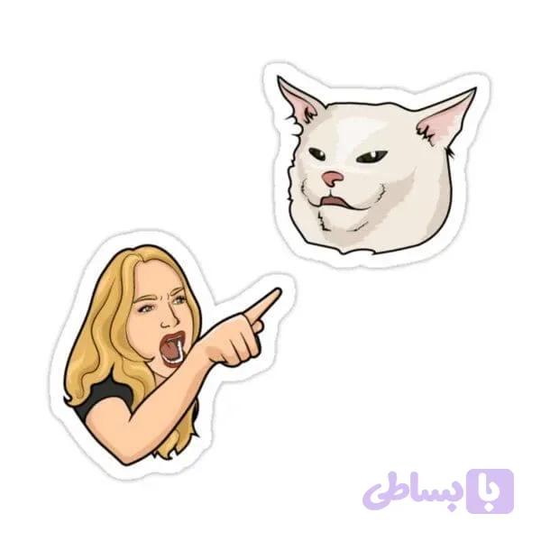 استیکر cat meme مجموعه ۲ عددی