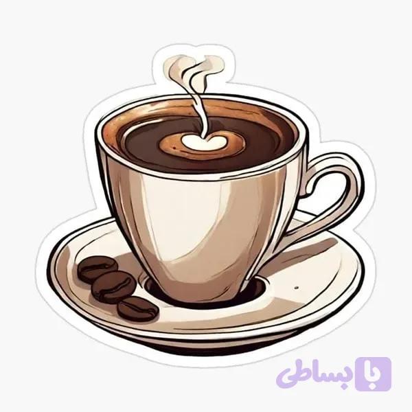 استیکر فنجان قهوه