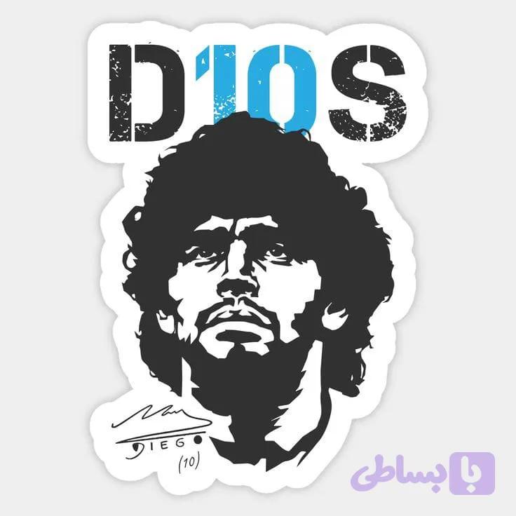 استیکر چهره مارادونا