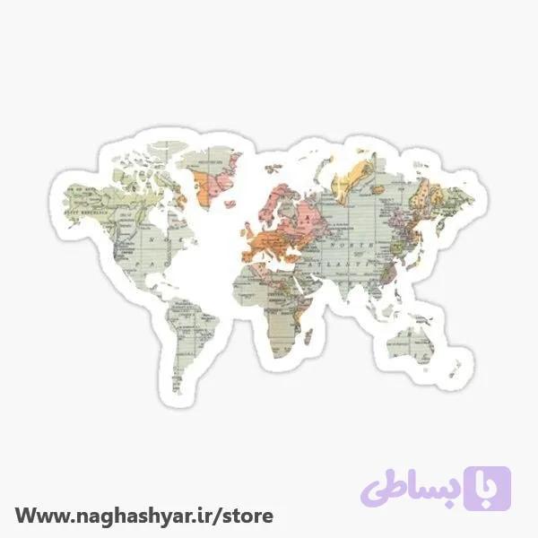 استیکر نقشه جهان