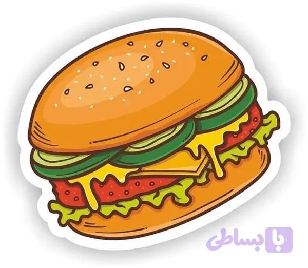 استیکر ساندویچ همبرگر