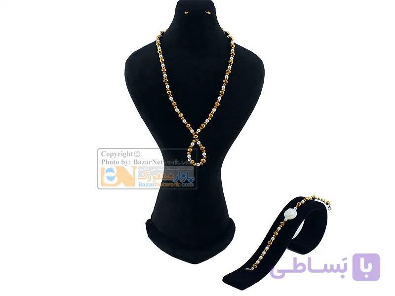 نیم ست کریستال اشکی و مروارید کد 406 — تصویر 1