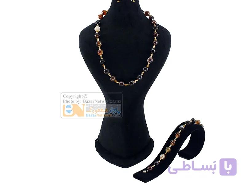 نیم ست عقیق باباقوری و حدید کد 396 — تصویر 1