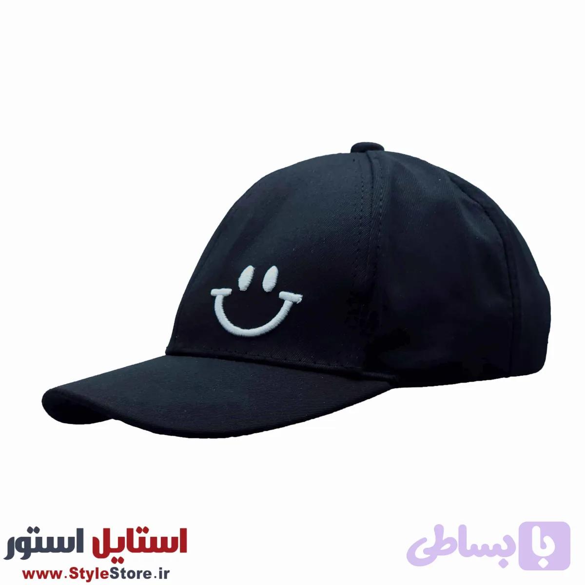 کلاه کپ پسرانه مدل Smile کد 1590 رنگ مشکی — تصویر 1