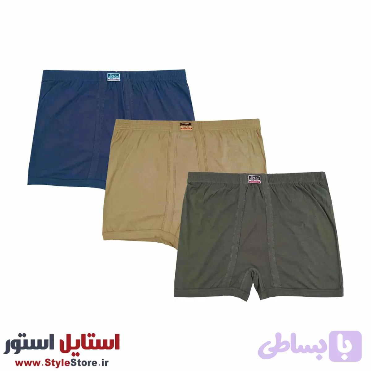 شورت مردانه حریر تن پوش کد 1363 – 3 عددی — تصویر 1