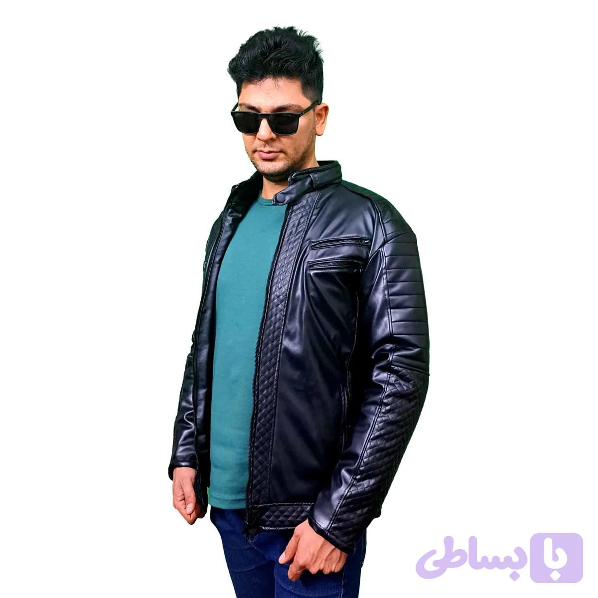 کاپشن چرم مردانه کد 1071 — تصویر 1