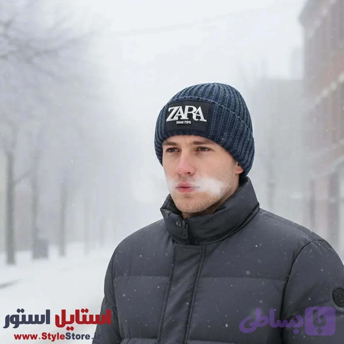 کلاه بافتنی مردانه مدل ZARA کد 2072 — تصویر 1