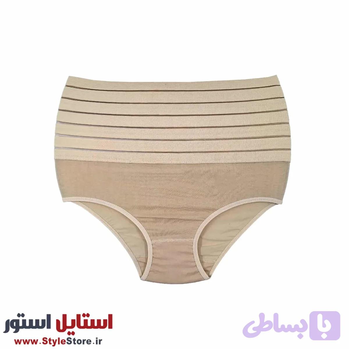 شورت گنی زنانه مدل STYLE کد 1482 رنگ کرم — تصویر 1