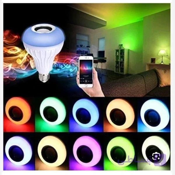 لامپ هوشمند و اسپیکر بلوتوثی مدل led music blub کد HB-61 — تصویر 1