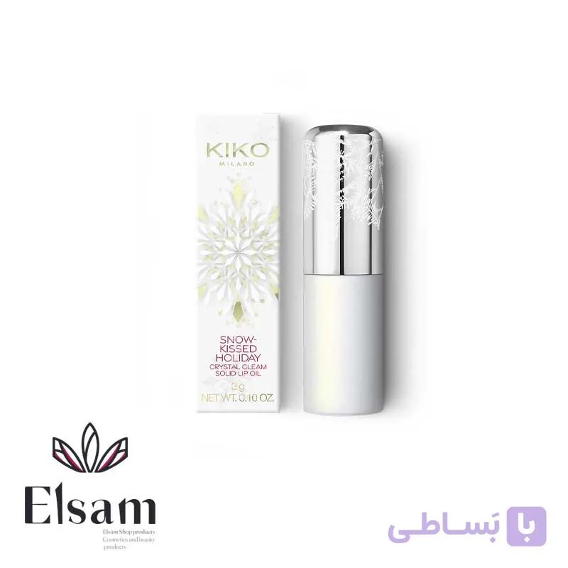 بالم لب کیکو Kiko snow-kissed holiday crystal gleam solid lip oil — تصویر 1