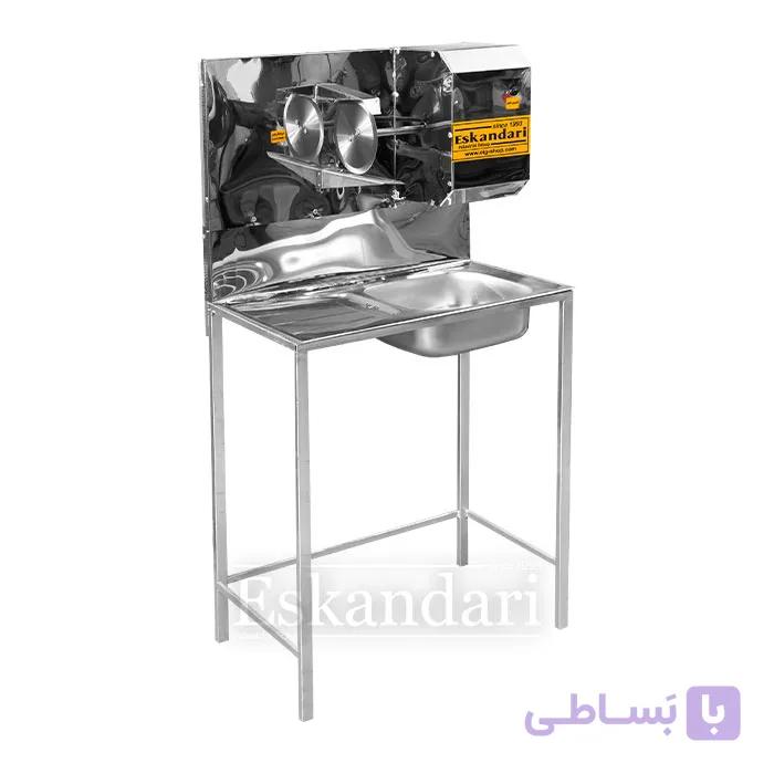 مرغ خردکن سینک دار استیل اسکندری — تصویر 1