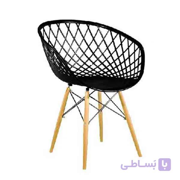 صندلی کانتر بنیزان مدل بامبو پایه چوبی
