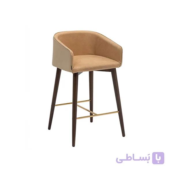 صندلی کانتر دسته دار نظری مدل نایس پایه چوبی