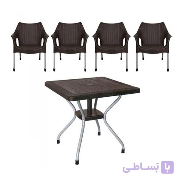 ست میز و صندلی 4 نفره ناصر پلاستیک مدل 991-623