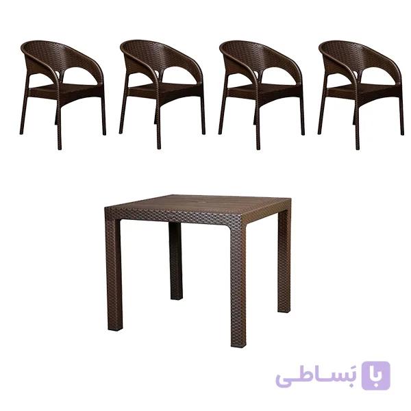 ست میز و صندلی 4 نفره حصیر بافت ناصر پلاستیک کد 323 972
