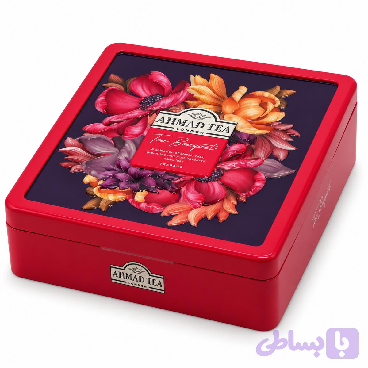 چای تی‌ بگ احمد Ahmad مدل Tea Bouquet (جعبه فلزی ۳۲ عددی)