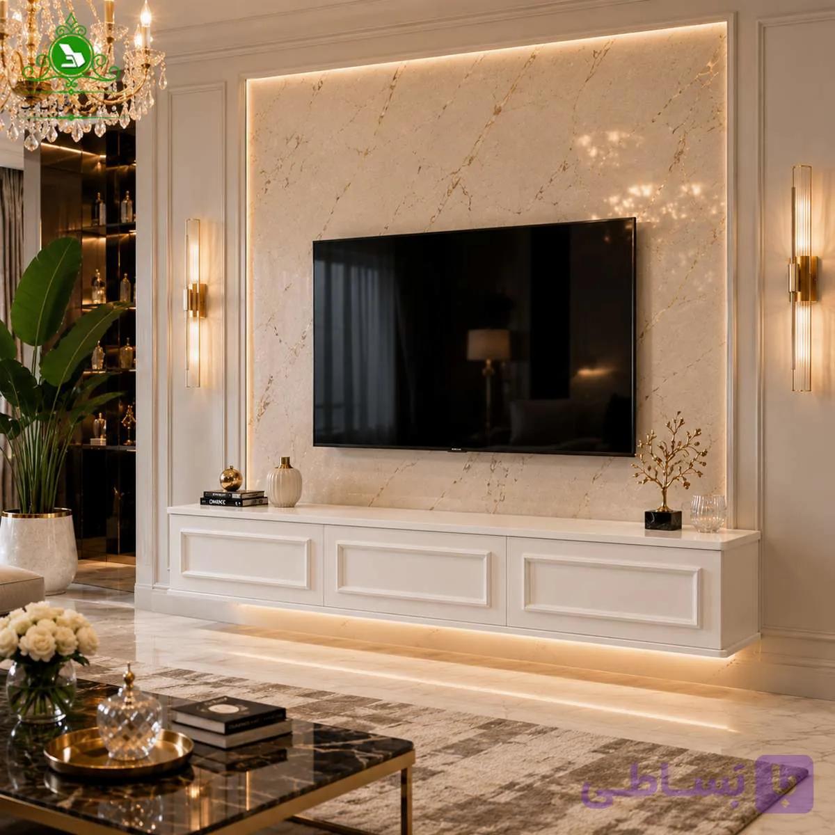 میز تلویزیون دیواری تمام MDF مدل M302 — تصویر 1