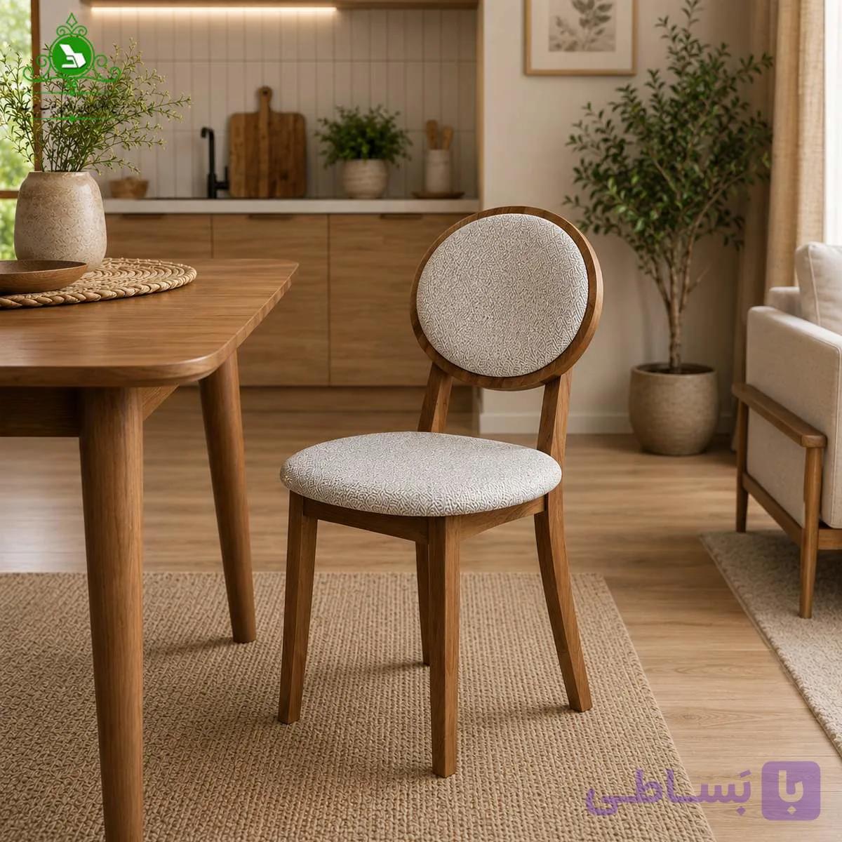 صندلی ناهارخوری چوبی مدل کارن — تصویر 1