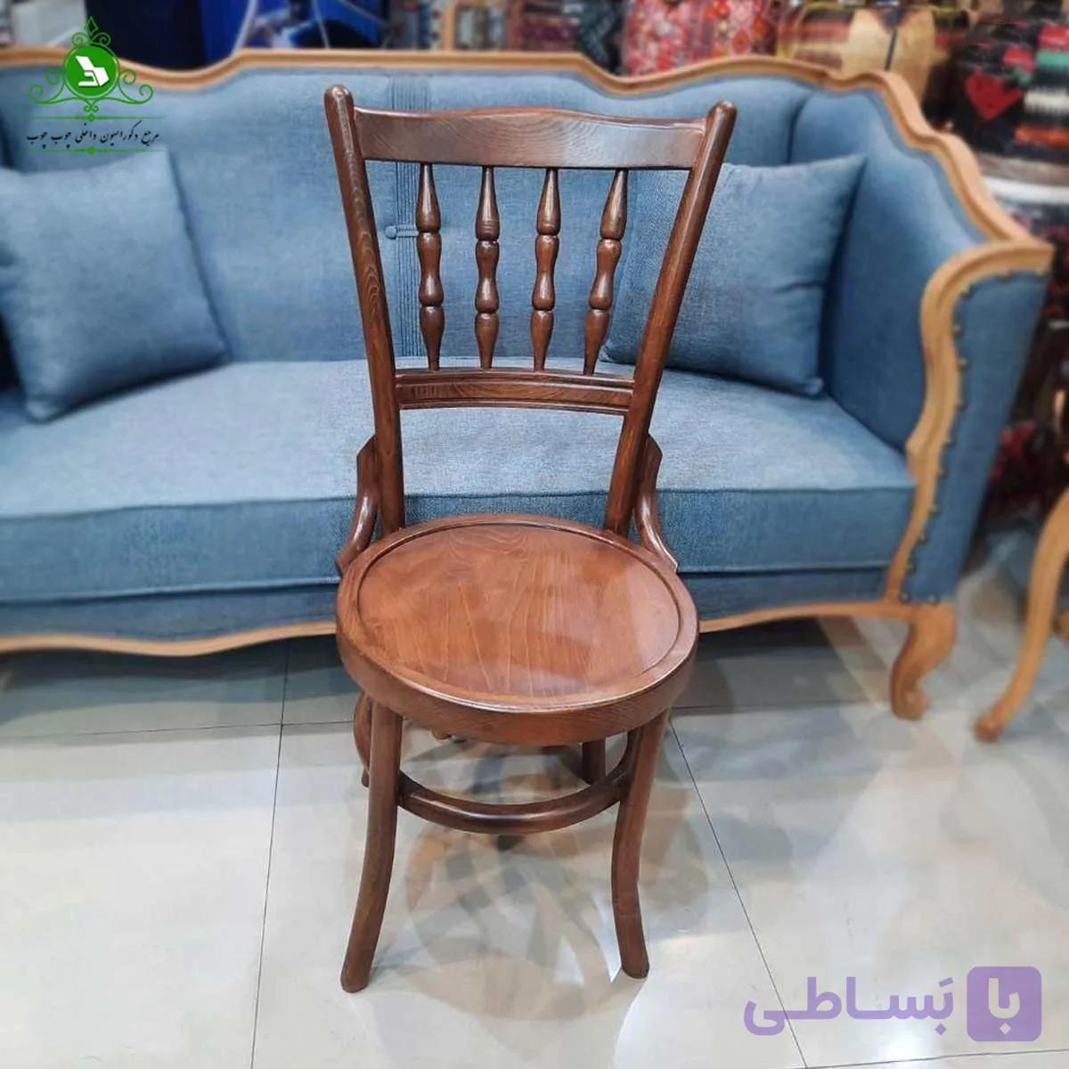 صندلی ناهارخوری چوبی مدل لهستانی خراطی — تصویر 1