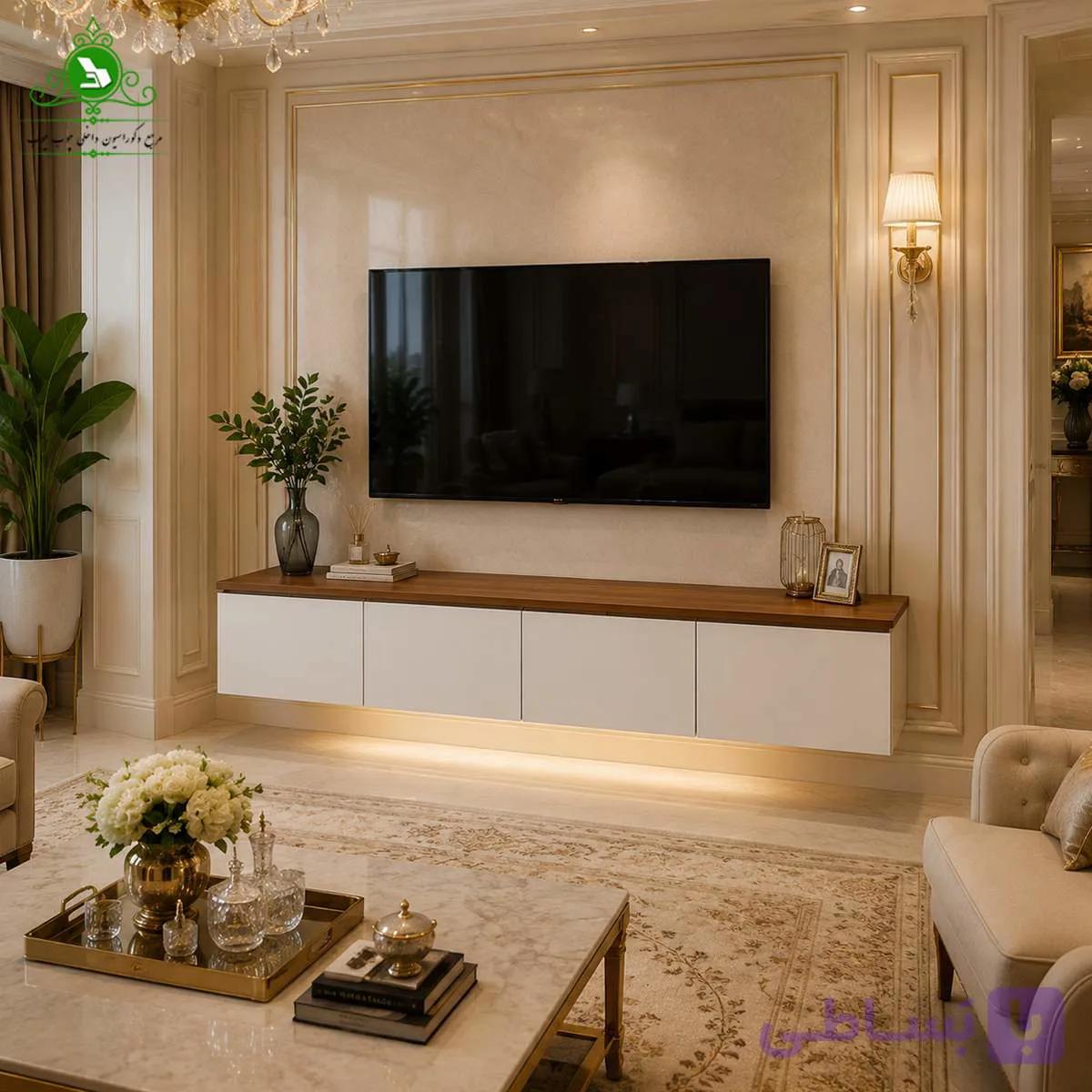 میز تلویزیون دیواری تمام MDF مدل M303 — تصویر 1