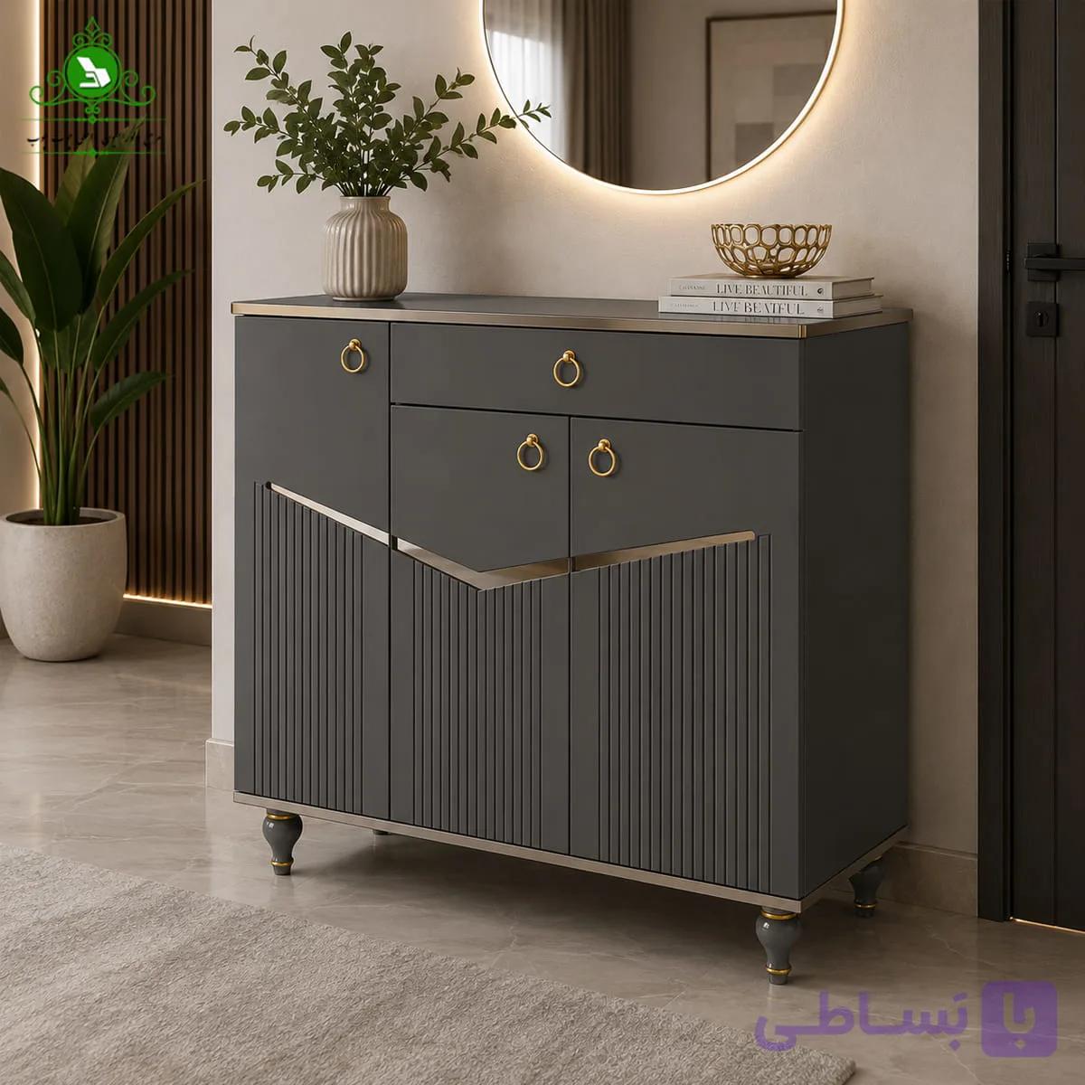 جاکفشی سه درب MDF وکیوم مدل هفتی — تصویر 1