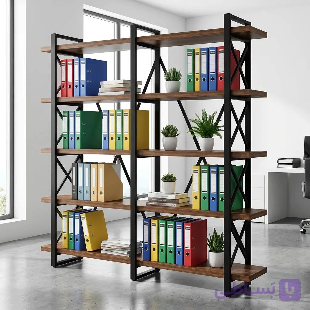 کتابخانه چوبین نورا مدل Skch1