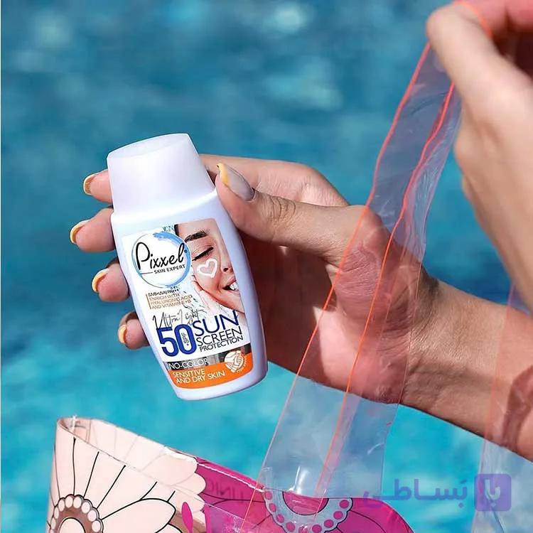 عرضه عمده ضد آفتاب بی‌رنگ پوست چرب فلوئیدی Pixxel SPF 50☀️ — تصویر 1