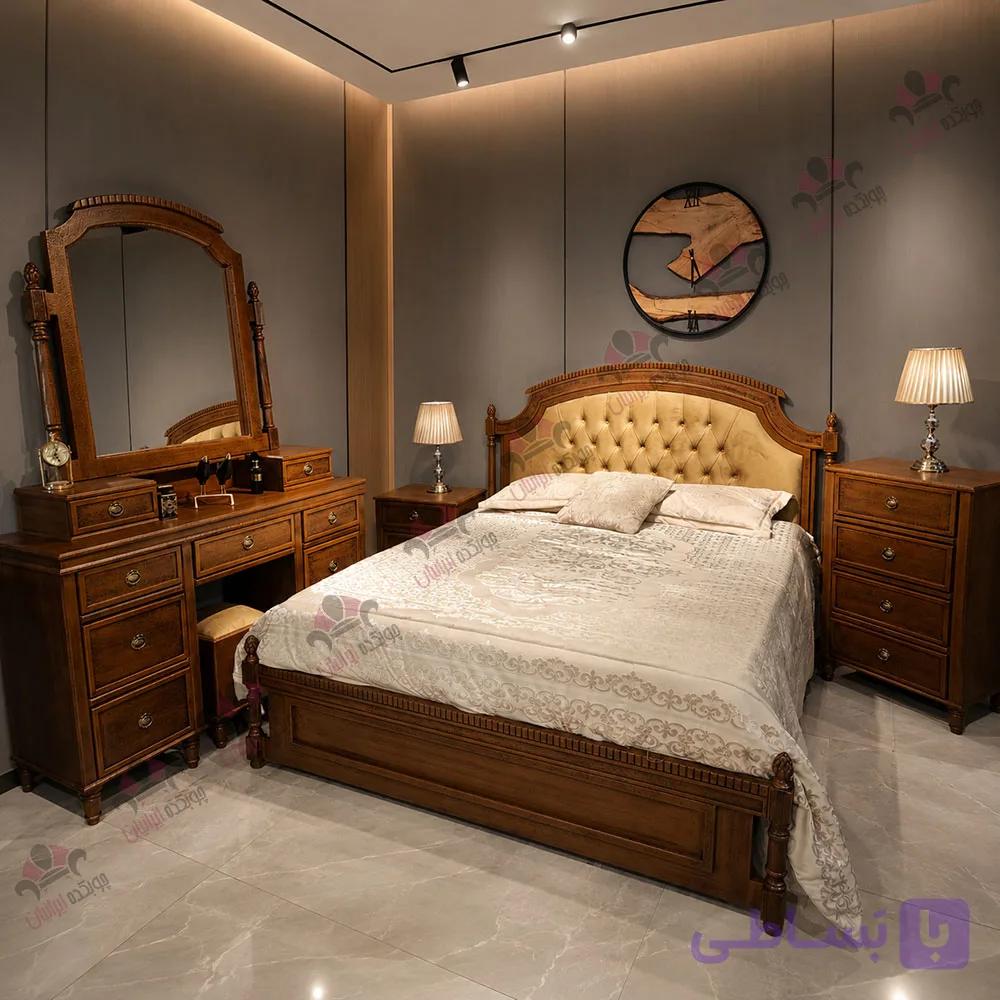 سرویس خواب دو نفره چوبی مدل بیلاند — تصویر 1
