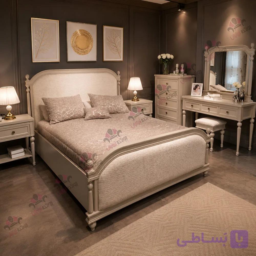 سرویس خواب دو نفره چوبی مدل بلوط — تصویر 1