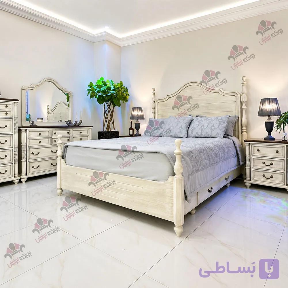 سرویس خواب دو نفره چوبی مدل لارا — تصویر 1