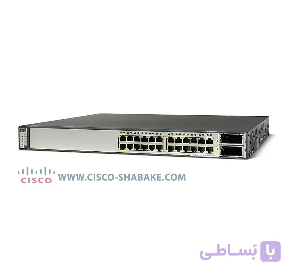 سوئیچ 24 پورت سیسکو با ماژول WS-C3750E-24TD-S 10G