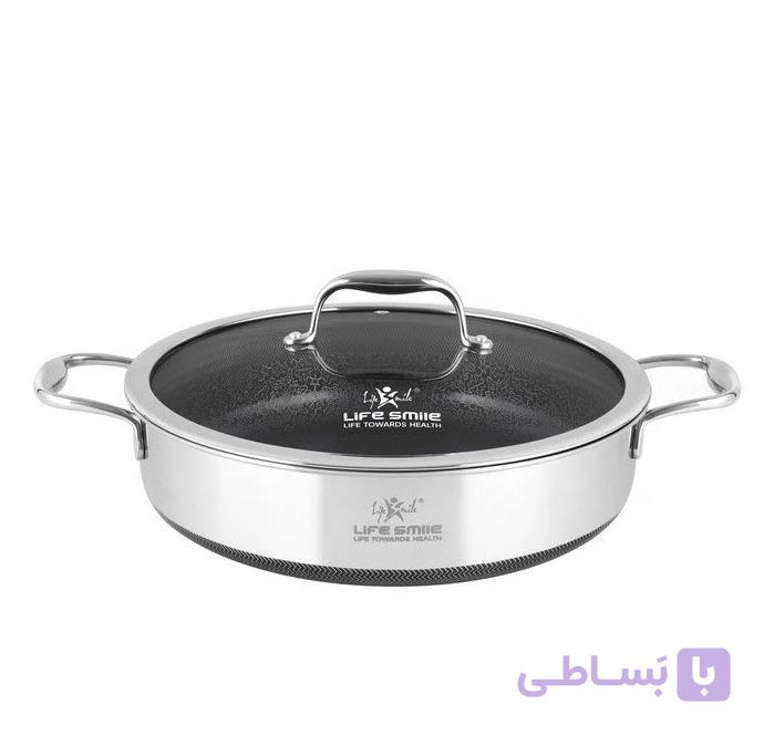 تابه لایف اسمایل تک دودسته سایز 32 استیل کف لیزری — تصویر 1