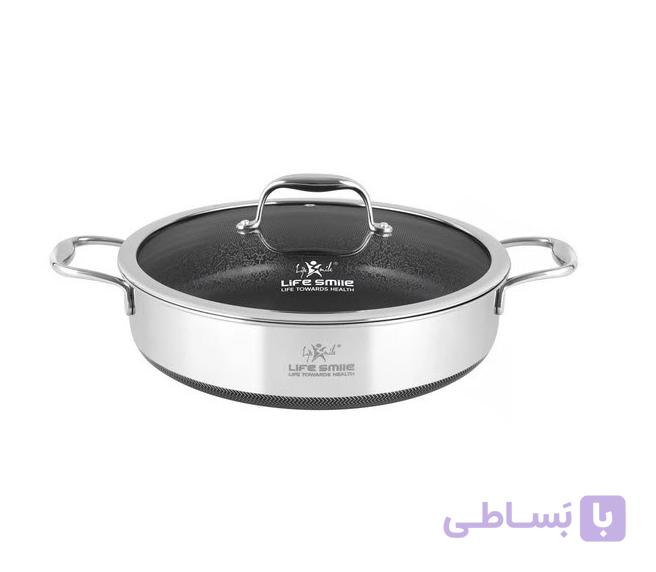 تابه لایف اسمایل تک دودسته سایز 24 استیل کف لیزری — تصویر 1