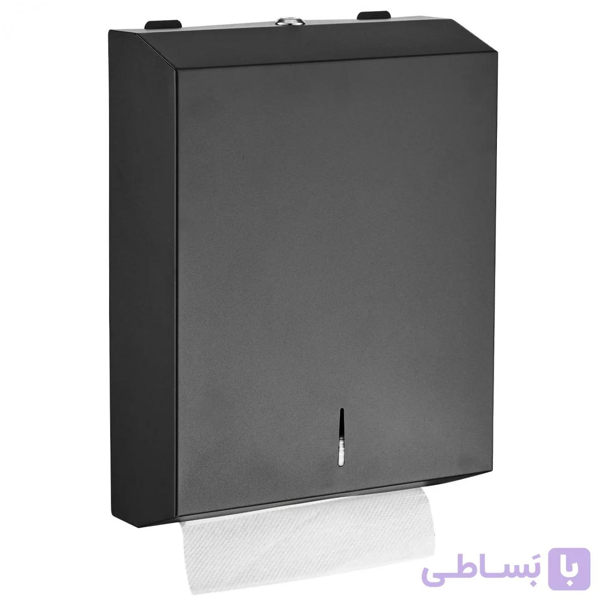 جا دستمال استیل بزرگ A-50 – مشکی — تصویر 1