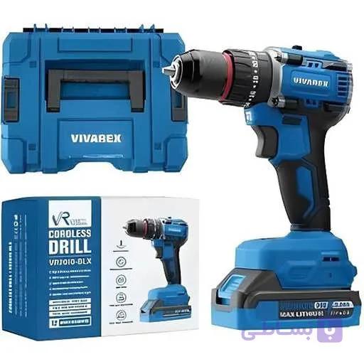 دریل شارژی 20 ولت چکشی دو باطری براشلس ویوارکس مدل VR2010-BLX — تصویر 1