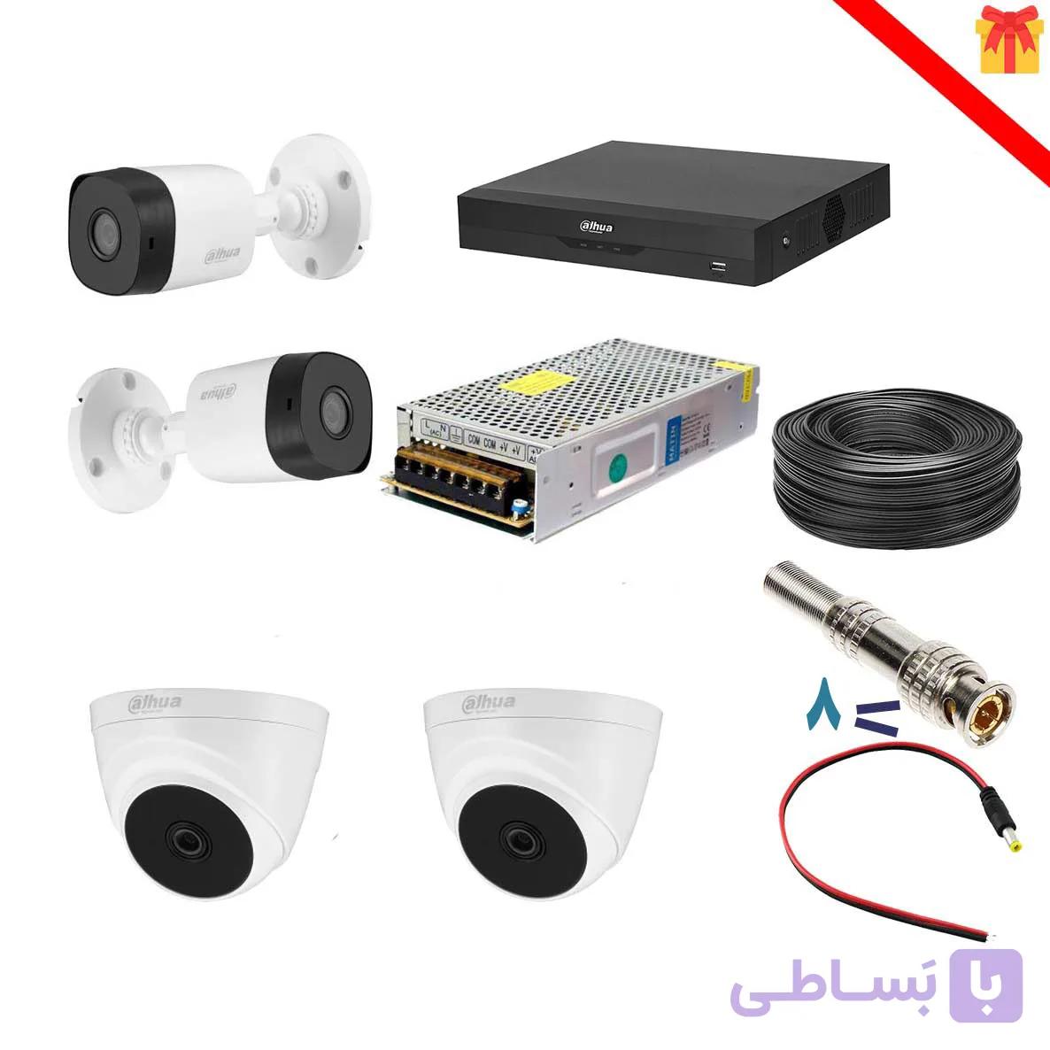 پک 4 دوربین داهوا 2B1+2T1 دستگاه XVR5104