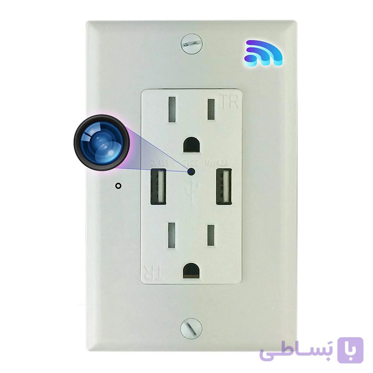 پریز دوربین دار WIFI | دوربین مداربسته طرح پریز USB + تخفیف شگفت انگیز — تصویر 1