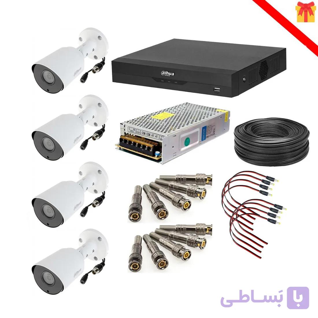 پکیج 4 کانال دوربین مداربسته داهوا XVR 5104-1200TP