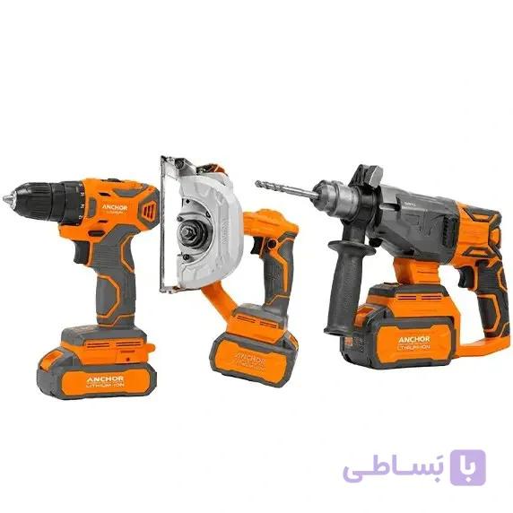 کیت سه دستگاه آنکور اره گردبر و بتن کن و دریل شارژی (برق کاری) مدل DCH1-DCR1-DCE1 — تصویر 1