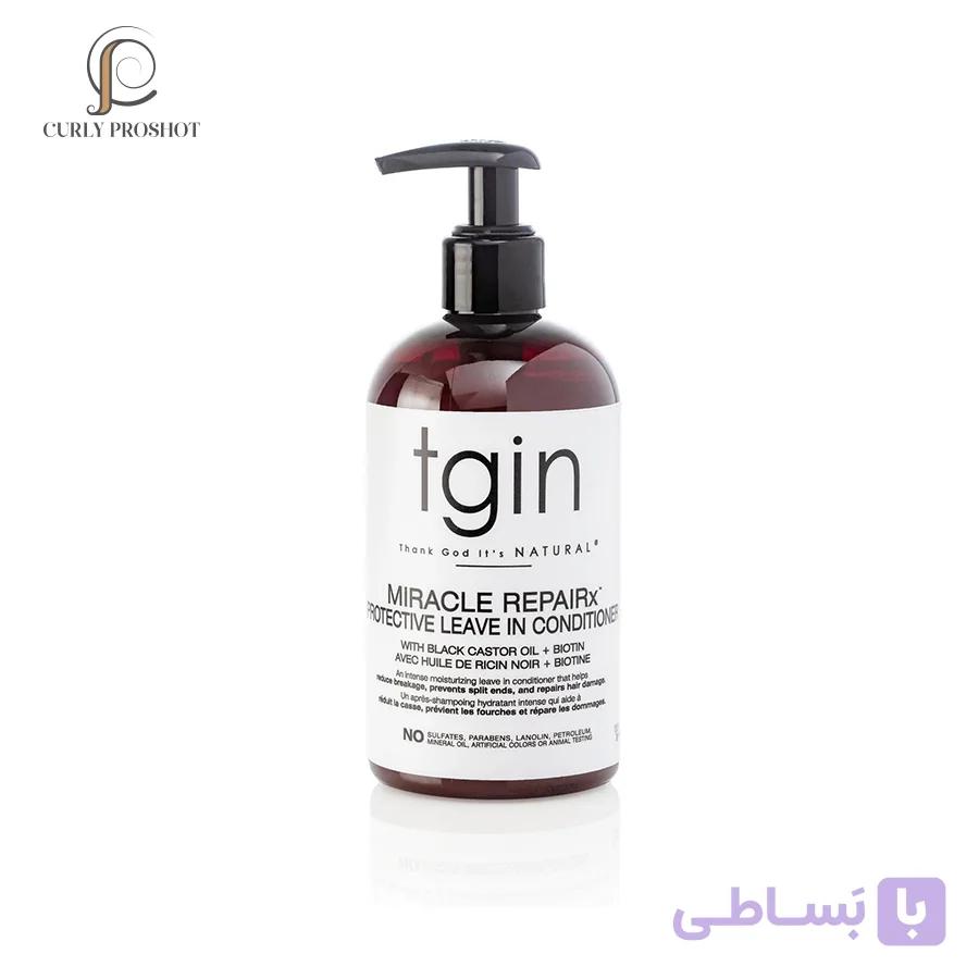 نرم کننده بعد از حمام ترمیمی و حفظ طول مو Tgin حجم 384 میل Thank God It’s Natural (tgin) Miracle RepaiRx Protective Leave In Conditioner — تصویر 1